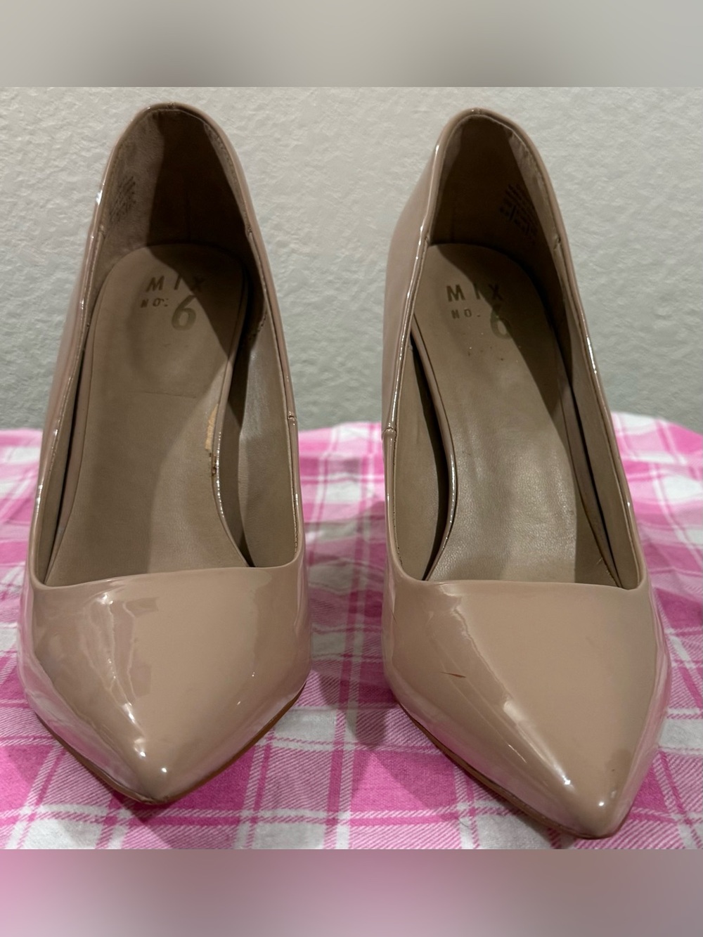 Mix No. 6 Nude Patent Pointed-Toe Pumps